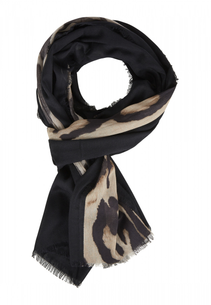 Ecovero scarf with leopard print