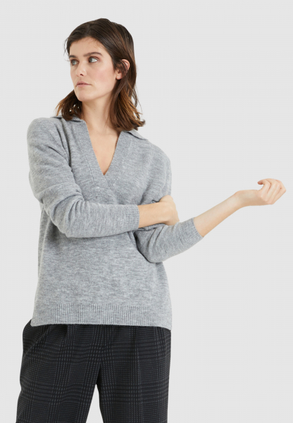 Sweater with polo collar