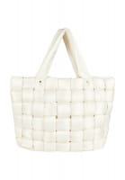 Puffer bag in a braided look, medium