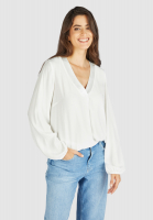 V-neck blouse with satin trims