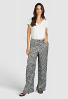 Pleated trousers with minimal print