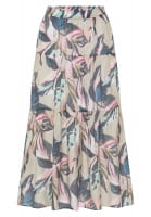 Maxi skirt with leaf print