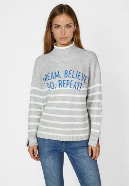 Pullover mit Motto-Stickerei