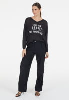 Lurex-Pullover mit Logo-Print