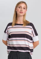 Knitted shirt with striped-print