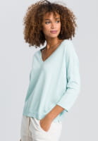 Poncho sweater with rib details