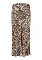 Midi skirt with leopard print