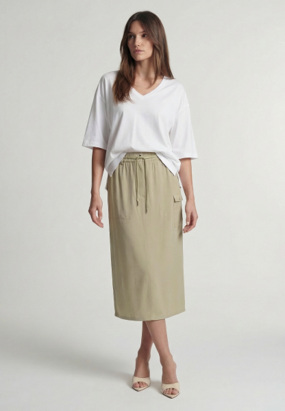Shiny twill skirt