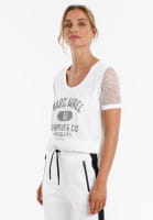 T-Shirt in Netzoptik mit Vintage-Print