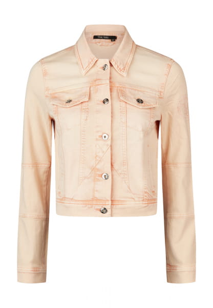 Jeansjacke mit dekorativen Nähten
