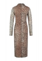 Mesh dress with leopard print