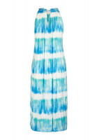 Satin dress with tie-dye print