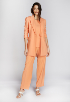 Longblazer aus mattem Komfortsatin mit Badge