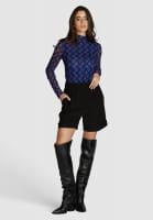 Tüllshirt mit Argyleprint