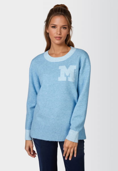 Pullover mit M-Intarsie