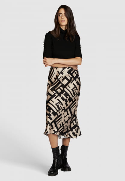 Midi skirt with graphic print