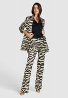 Flared Hose aus Animal-Jacquard