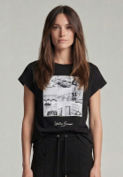 Shirt with black and white photo print