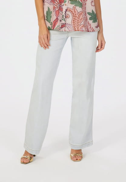 Wide Leg Jeans mit heller Waschung