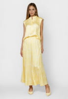 Blouse top with yellow print