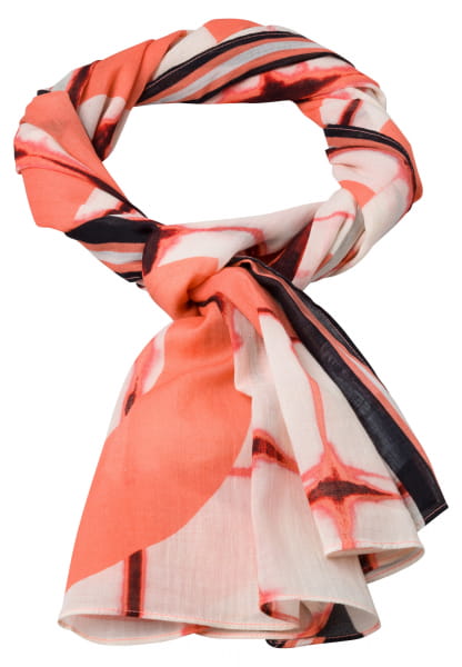 Rectangular scarf in graphical tie-dye print