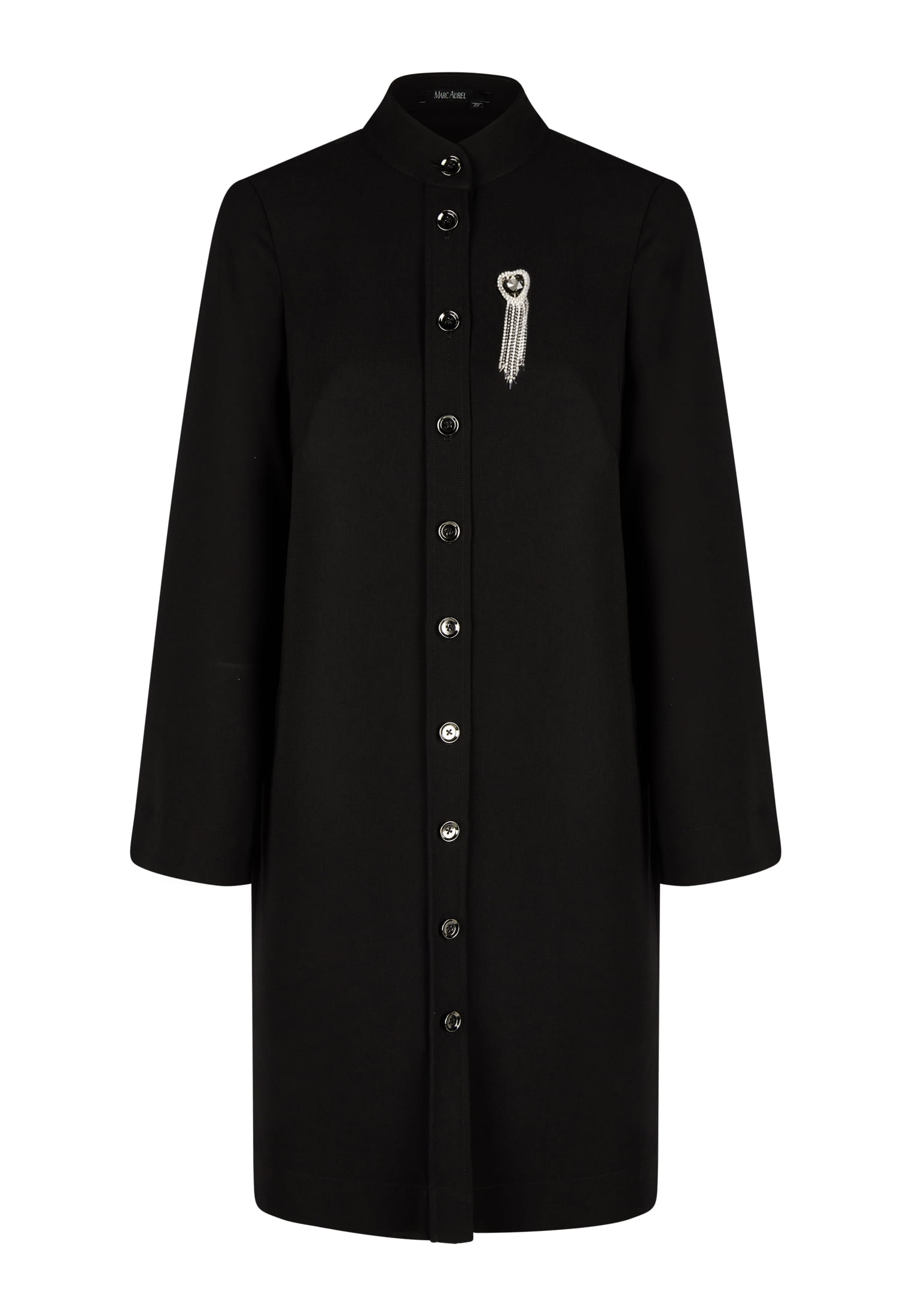 Eleganter Mantel mit Brosche schwarz MARC AUREL