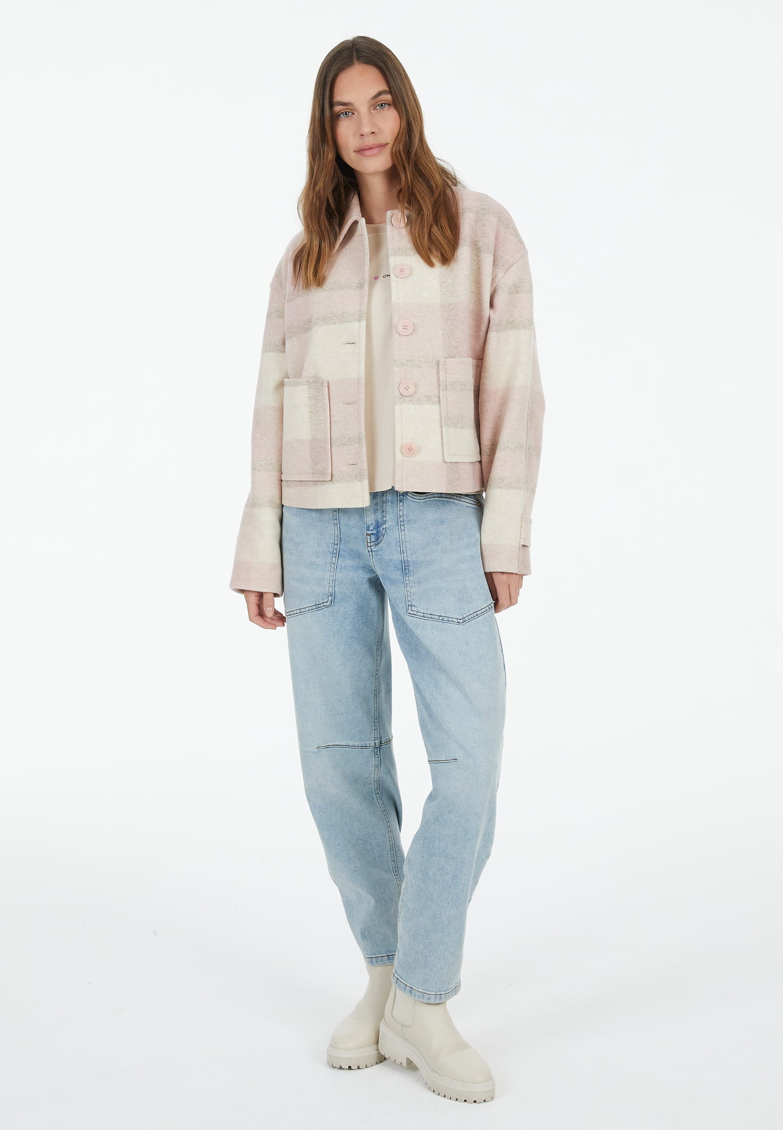 MARC AUREL Jacke aus gebrushter Wollmischung