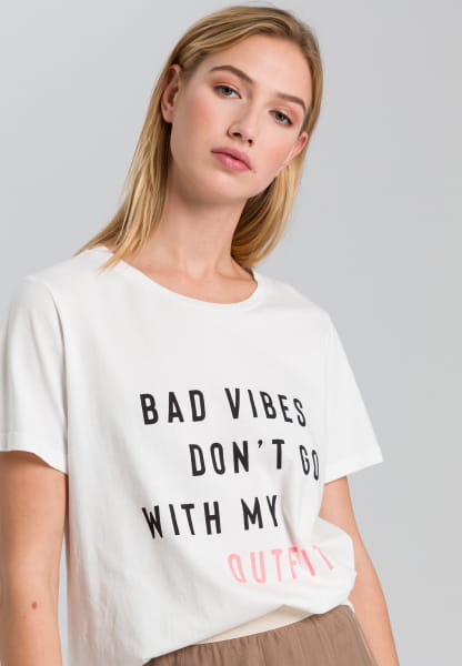 T-Shirt mit Schrift und Neondetail