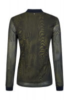 Mesh shirt with abstract line print