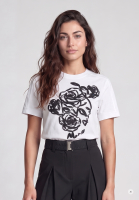Shirt with rose artwork