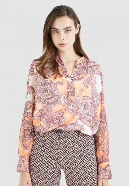 Schlupfbluse mit Maxi-Paisley-Print