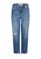 Cropped Straight Jeans mit Destroys