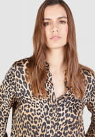 Blouse with leopard print