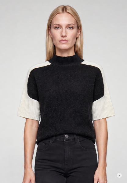 Turtleneck sweater in bouclé yarn