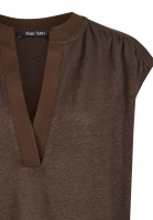 Linen shirt with deep V-neck
