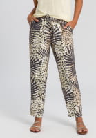 Linen trousers mit Tropical-Print