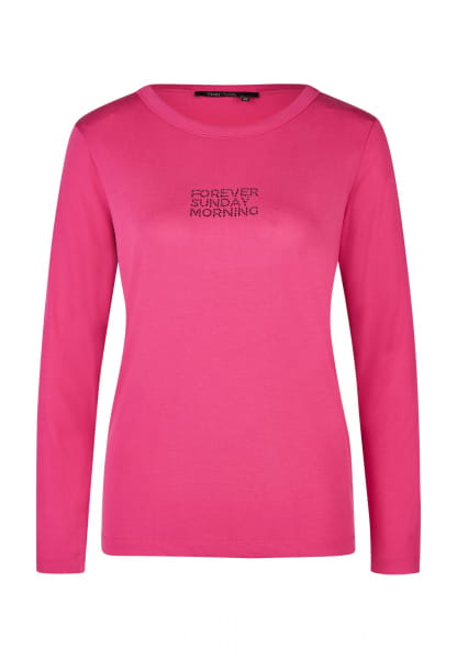 Shirt with long sleeves and rhinestones