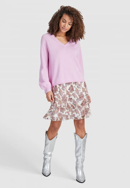 V-neck sweater from cashmere mix