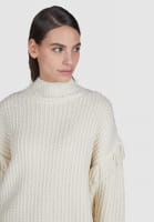 Rippen-Pullover mit Fransendetails