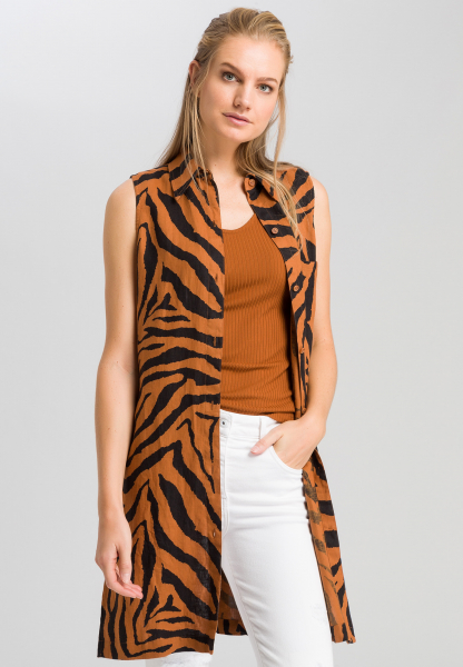Long blouse with tiger pattern