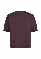 Cotton shirt with velvet rose appliqués