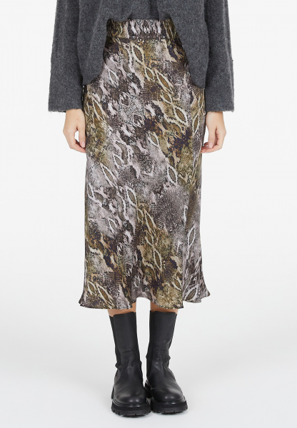 Midi Rock mit Snake Print