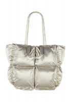 Puffer-Tasche im Metallic-Look