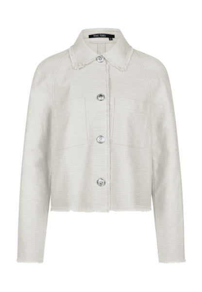 Shirt jacket in textured cotton