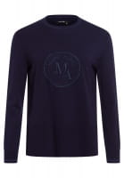 Rundhals Pullover mit Logo-Stickerei