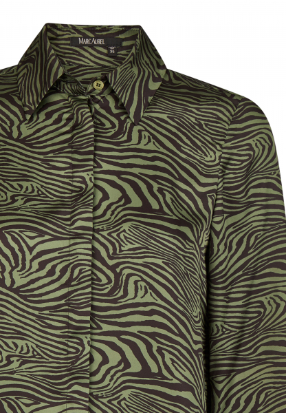 Klassische Hemdbluse mit Mini-Animal-Print