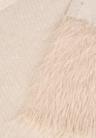 Knitted scarf with fur trim