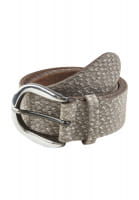Belt with matt silver buckle