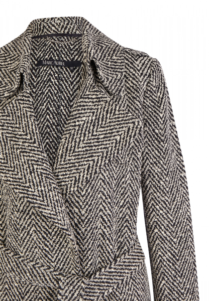 Bouclé herringbone coat