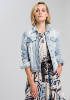 Denim jacket made from recycled demin with destroys